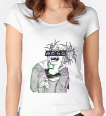 Camiseta entallada de cuello redondo LEWD - Sad Anime Japanese Esthetic