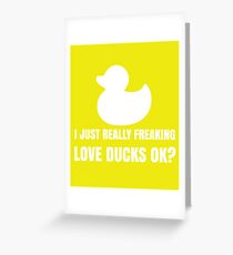 Frisky Funny Duck Lover Shirt for Men Women Greeting Card