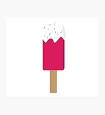 Raspberry Popsicle Photographic Print
