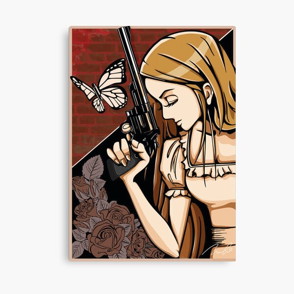 Girl Took A Gun Canvas Print