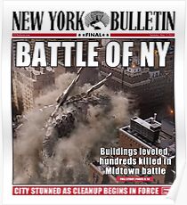 "Schlacht von New York" Newspaper-Cover Poster