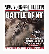 'Battle of New York' Newspaper cover Photographic Print