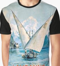 Lausanne, Geneva lake, sailing boat, Switzerland Graphic T-Shirt