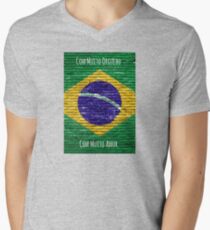 Eu Sou Brasileiro Com Muito Orgulho, Com Muito Amor Men's V-Neck T-Shirt