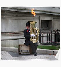 Flaming Bass Poster