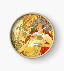 HD. Spring, by Alphonse Mucha (1896) High Definition Clock