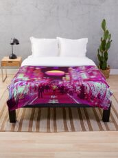 tokyo vaporwave Throw Blanket