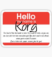 Hello My Name Is Korg Sticker