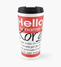 Hello My Name Is Korg Travel Mug