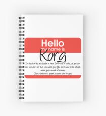 Hello My Name Is Korg Spiral Notebook