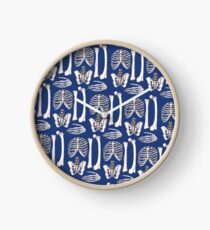 Skeleton Bones Blue Clock