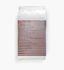 Bob Dylan Song Book First Line Index Duvet Cover