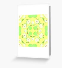 texture apple yellow seamless colorful repeat pattern Greeting Card