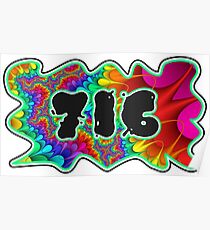 ABSTRACT, GROOVY, AND PSYCHEDELIC 716 DESIGN - VIBRANT COLORS WITH YOUR FAVORITE AREA CODE Poster