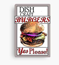Dish Craft Burgers Canvas Print