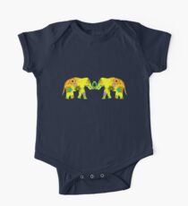 Elephants in flowers One Piece - Short Sleeve