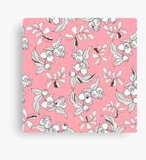Beautiful hand drawn garden flowers classic design Canvas Print