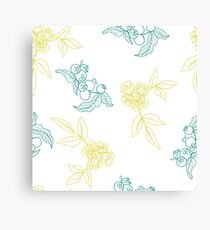 Beautiful hand drawn garden flowers classic design Canvas Print