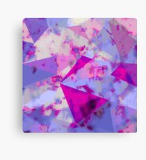 geometric triangle pattern abstract background in pink and blue Canvas Print
