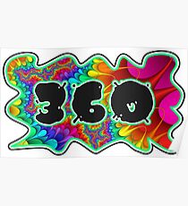 ABSTRACT, GROOVY, AND PSYCHEDELIC 360 DESIGN - VIBRANT COLORS WITH YOUR FAVORITE AREA CODE Poster