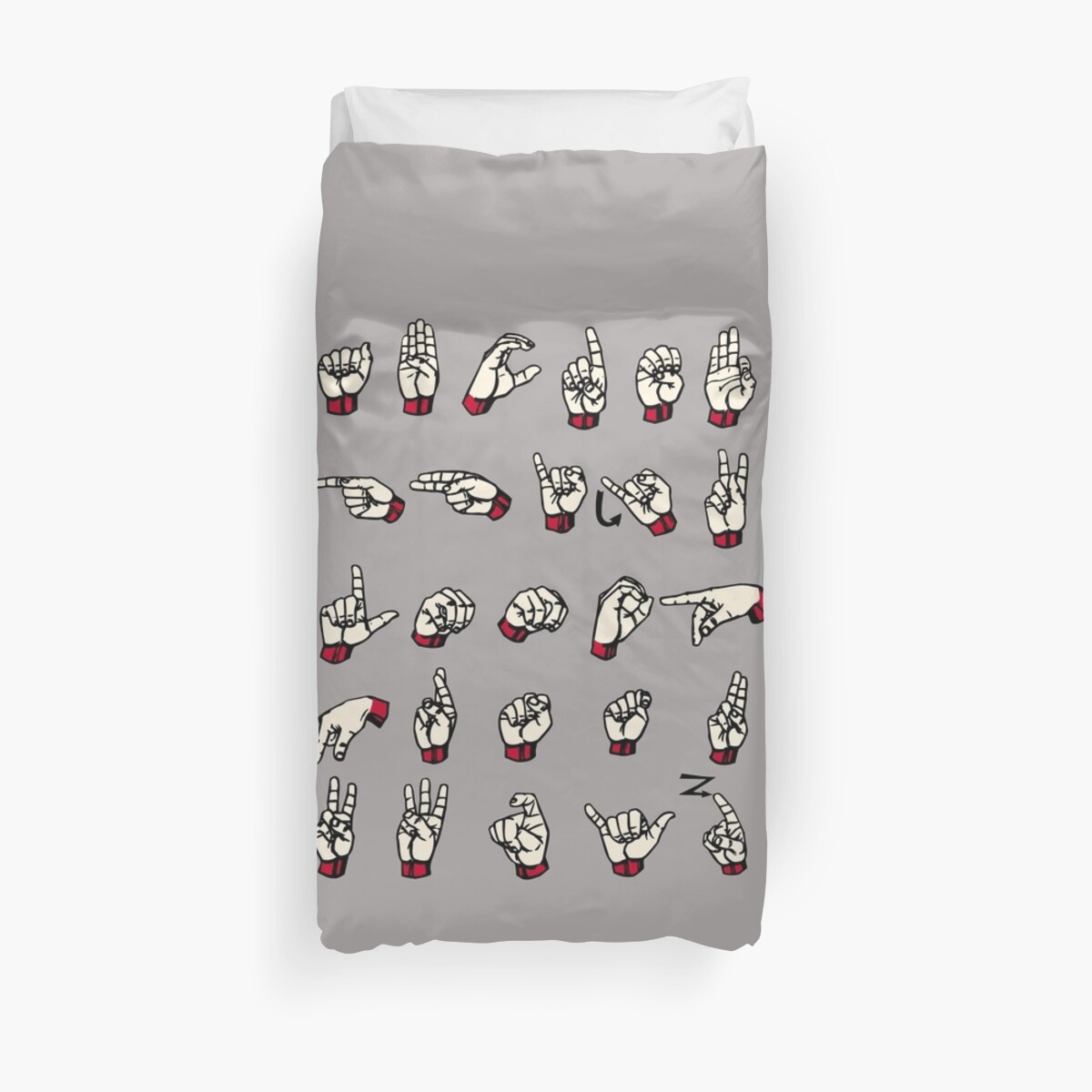"Sign Language Alphabet A to Z ASL Deaf Awareness " Duvet Covers by