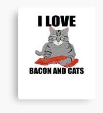 I Love Bacon and Cats Canvas Print