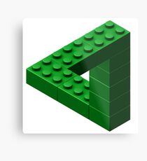 Escher Toy Bricks - Green Metal Print