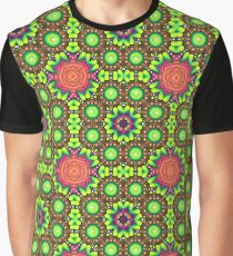 floral abstraction red green psychedelic abstract multi-colored seamless colorful repeat pattern Graphic T-Shirt