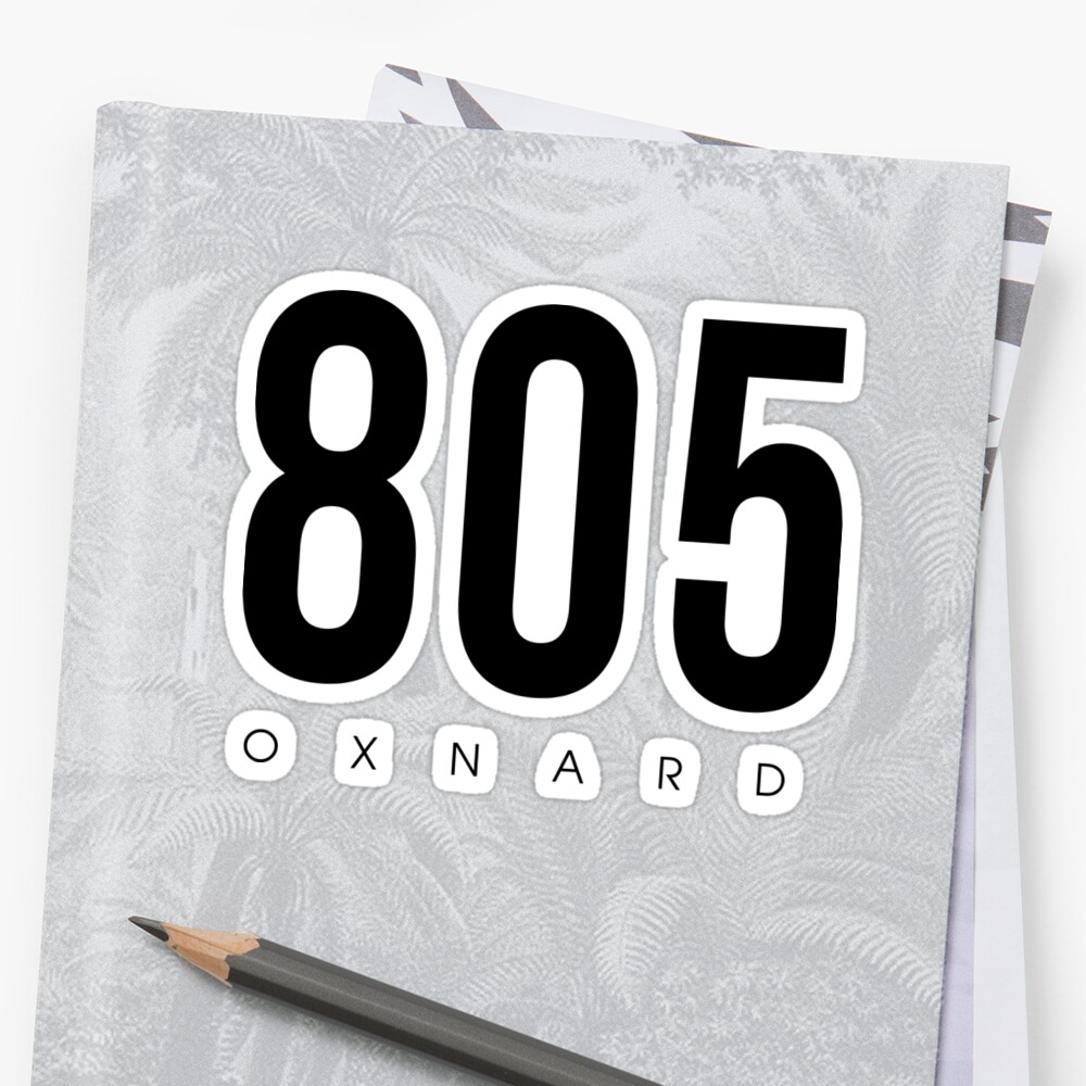 oxnard-ca-805-area-code-design-sticker-by-cartocreative-redbubble