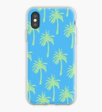 Vinilo o funda para iPhone Palmeras verdes en azul