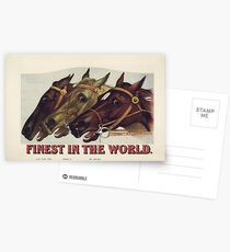 Finest in the World - Vintage Horse Racing Print Postcards