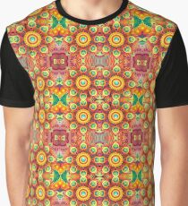 multi-colored cover floral bumper garden bright yellow psychedelic seamless colorful repeat pattern Graphic T-Shirt