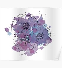 Purple Poppies Poster