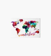 Watercolor Wanderlust World Map Art Board