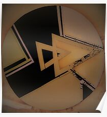 ABSTACT GEOMETRIC TAUPE, PASTEL , MOD DESIGN Poster