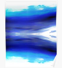 Blue and White Abstract by Jean Tippens Poster