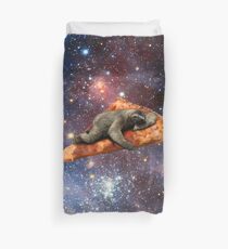 Pizza Sloth In Space Duvet Cover