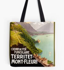 Mont Fleuri, Nice, vintage french poster Tote Bag