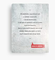 Marilyn Monroe Zitate - Filmzitate - Buch-Liebhaber-Geschenke - Schreibmaschinen-Zitate Metallbild