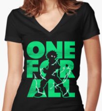 Camiseta entallada de cuello en V Uno para todos los Deku