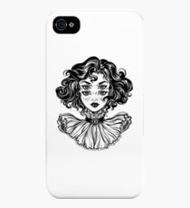 Gothic witch girl head portrait with curly hair and four eyes. iPhone 4s/4 Case