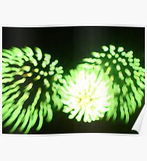 Green fireworks Poster