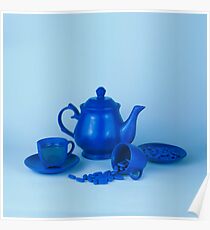 Blue tea party madness still life Poster
