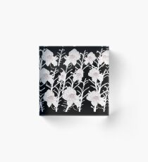 black and white floral pattern Acrylic Block