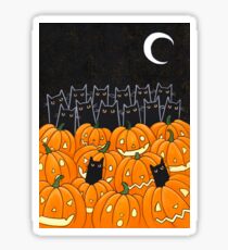 Black Cats & Jack-o-Lanterns Sticker