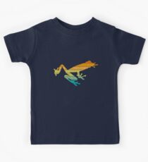 Red Eyed Tree Frog - Retro Pattern Kids Tee