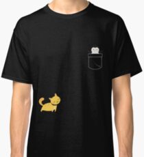 Cool Fake Pocket Design Penguin And Cat Funny TShirt Classic T-Shirt