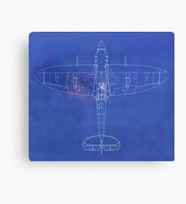 BLUE PRINT, Overhead, Supermarine, Spitfire, Supermarine, Spitfire, Fighter, WWII, 1942, Fighter, WWII, 1942, Canvas Print