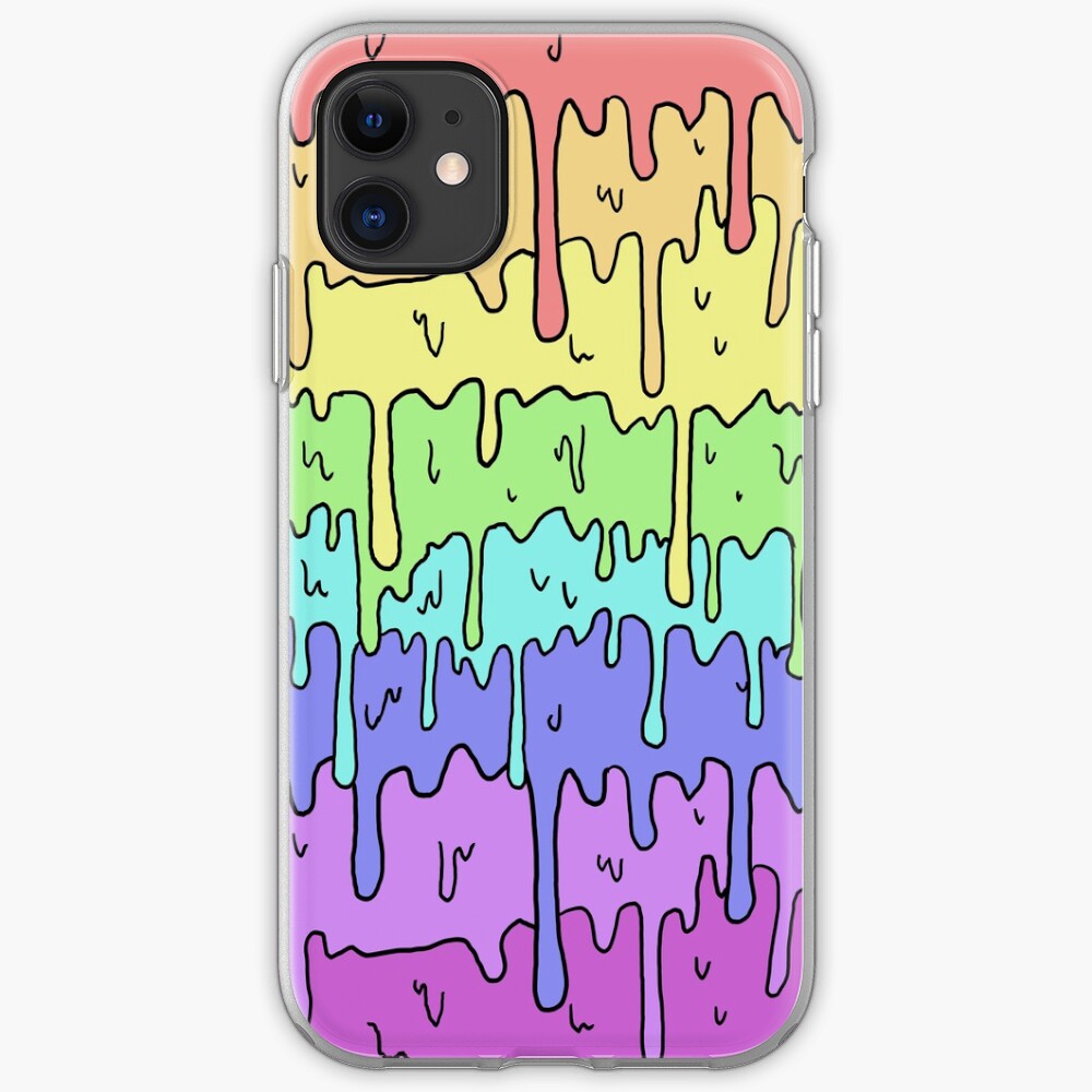 Pastel Kawaii Melting Rainbow Design iPhone Case & Cover