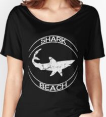 Shark Beach White Shark Distressed Women's Relaxed Fit T-Shirt
